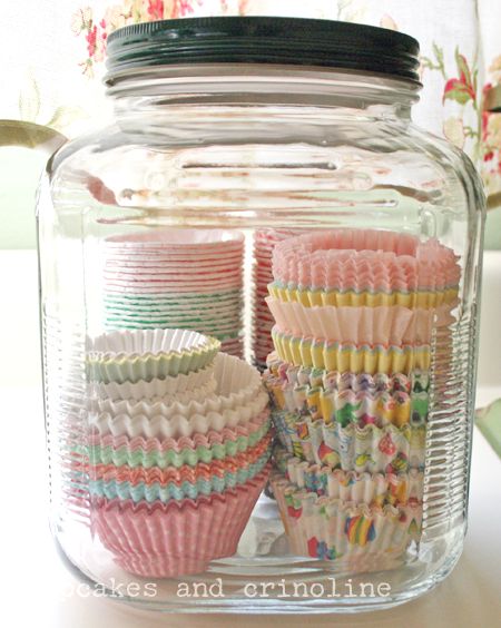Cupcake Liners in Mason Jars