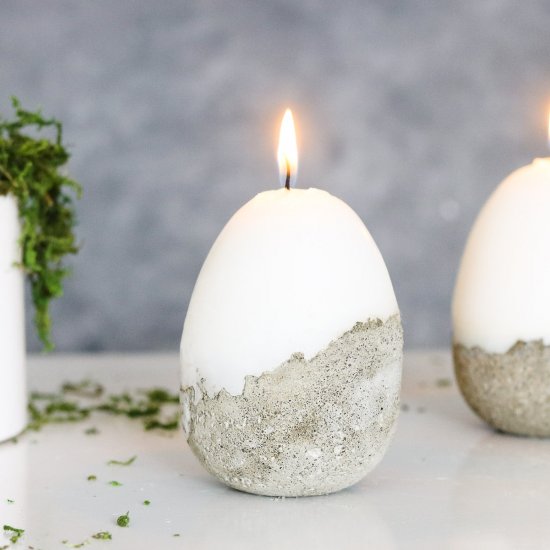 Concrete Easter Egg Candles
