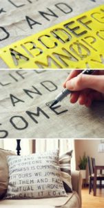 Stencil Words Pillow