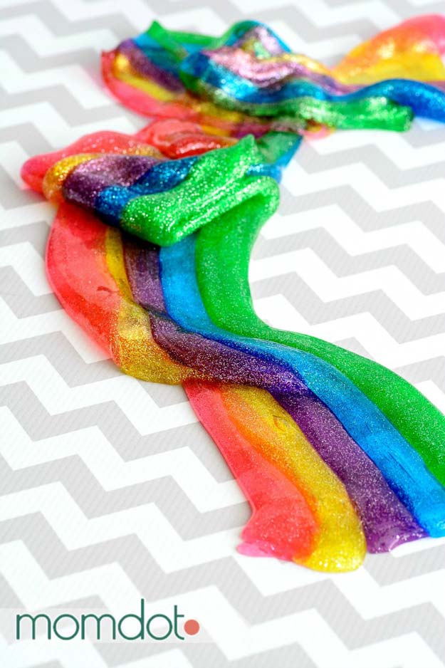Best DIY Slime Recipes - Rainbow Slime Without Borax