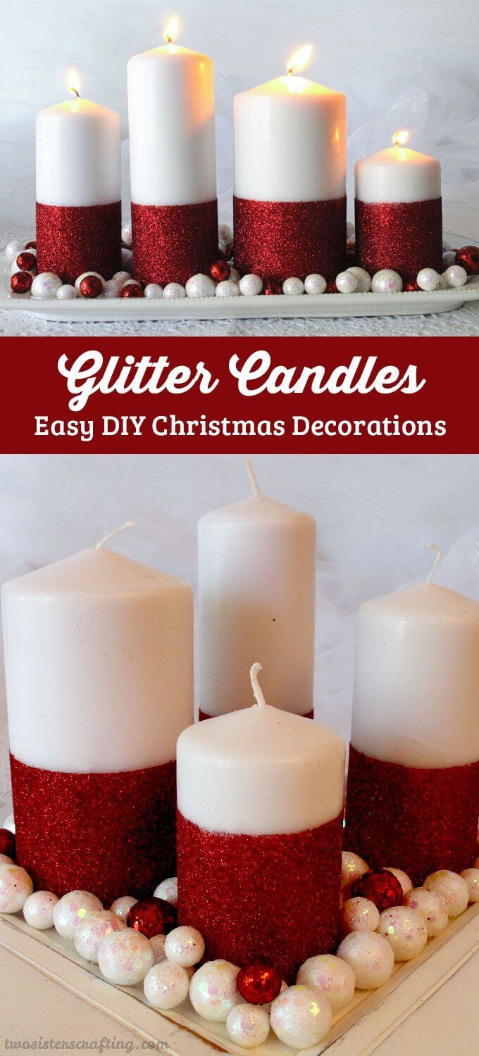 Easy Glitter Candles