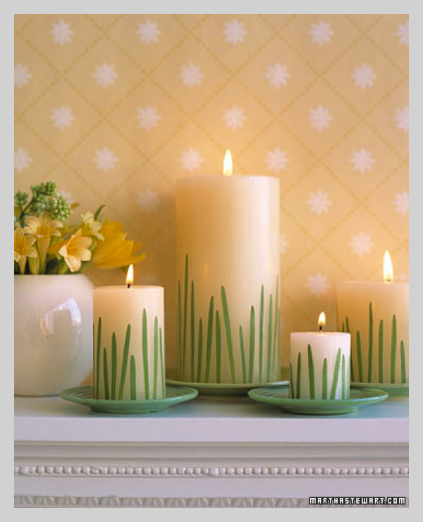 DIY Grass Decorated Candle Ideas