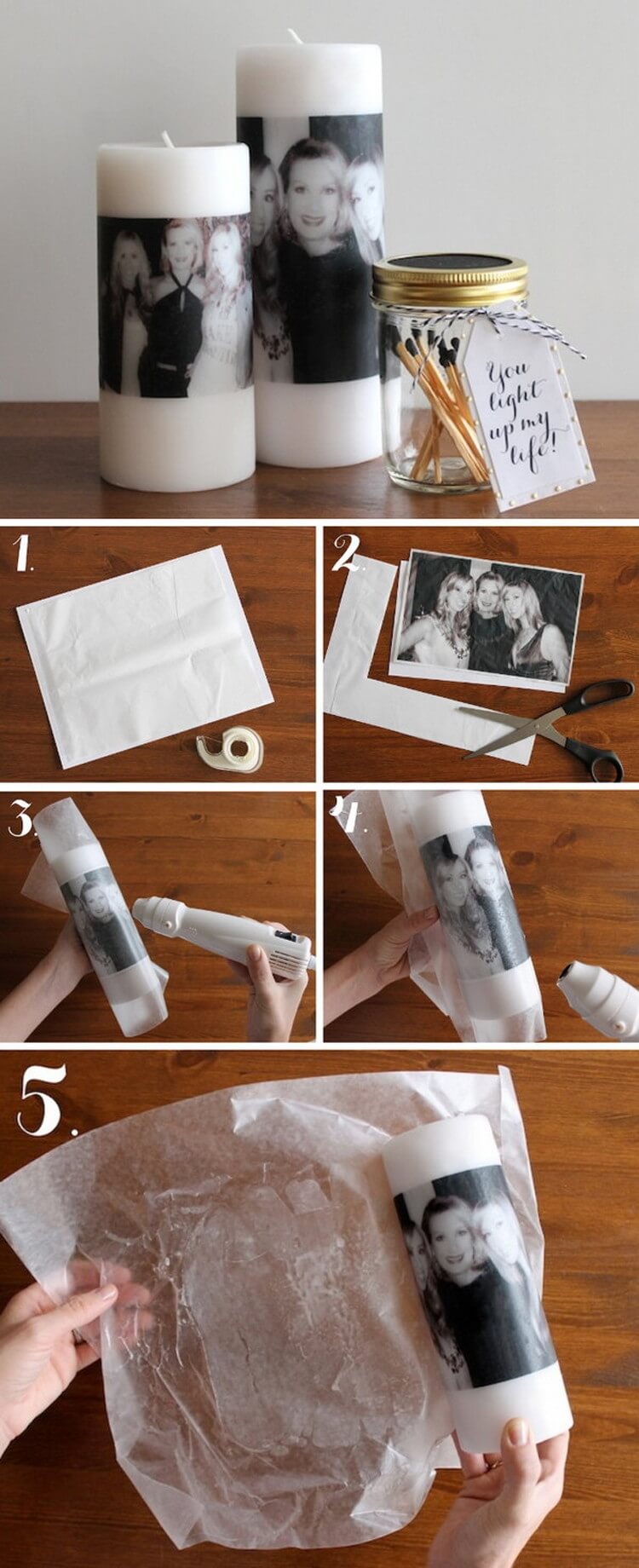 DIY Photo Decorated Candle Ideas