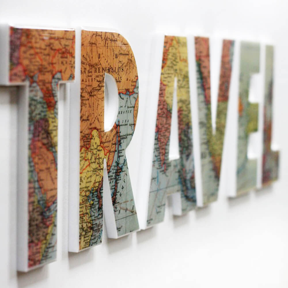 Travel inspired home decor signs
