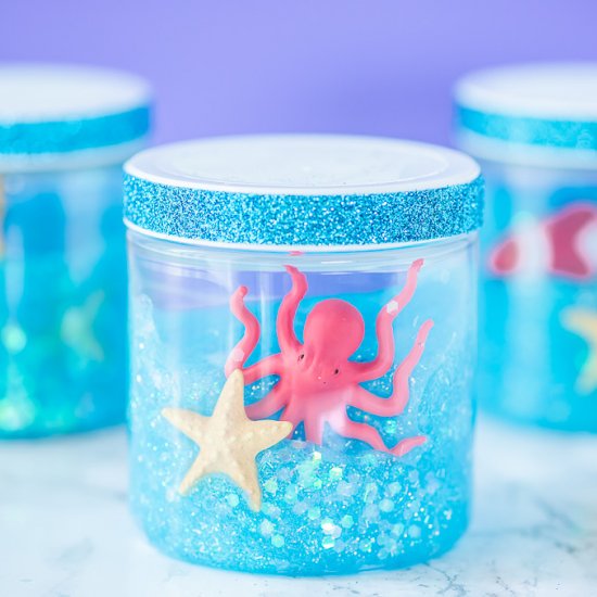 Best DIY Slime Recipes - Ocean Slime Jars