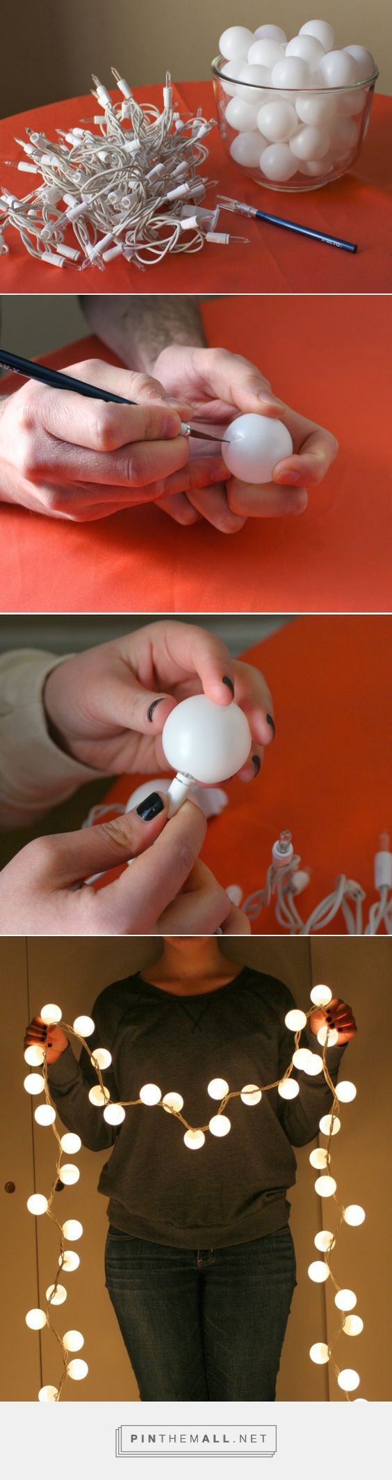 DIY Ping Pong Balls String Lights Project