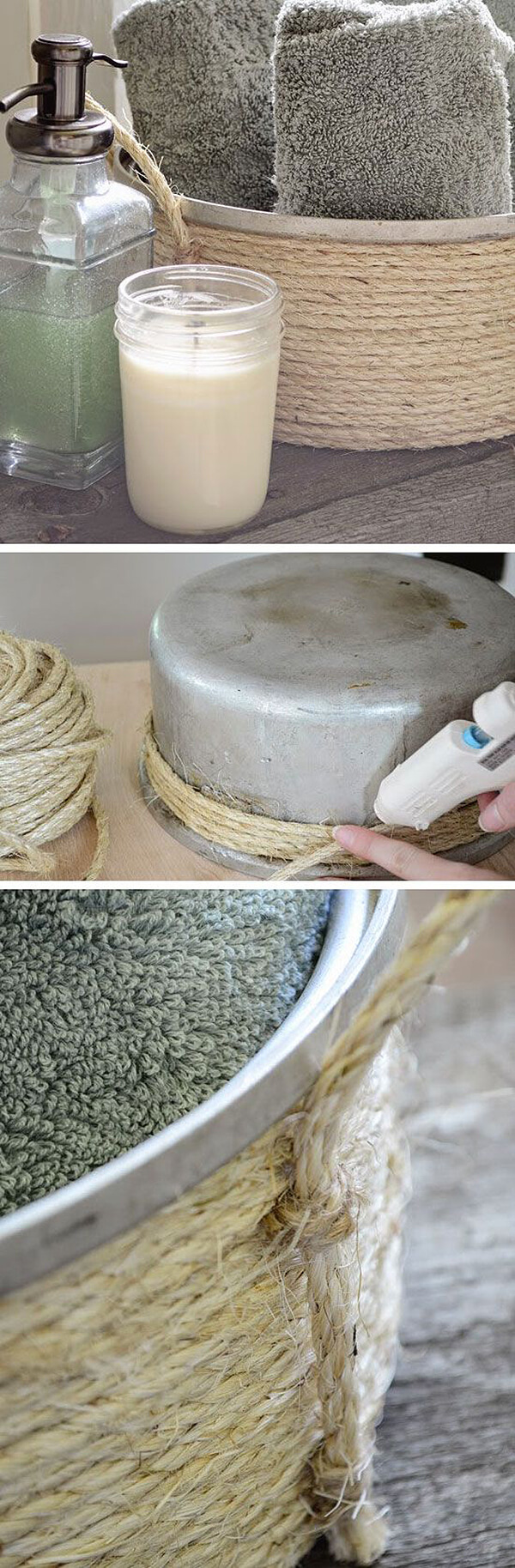 Rustic Storage Projects, Convert An Old Pot Into A Twine Basket