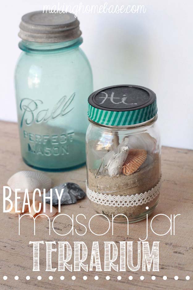Beachy Terrarium Mason Jar Gift