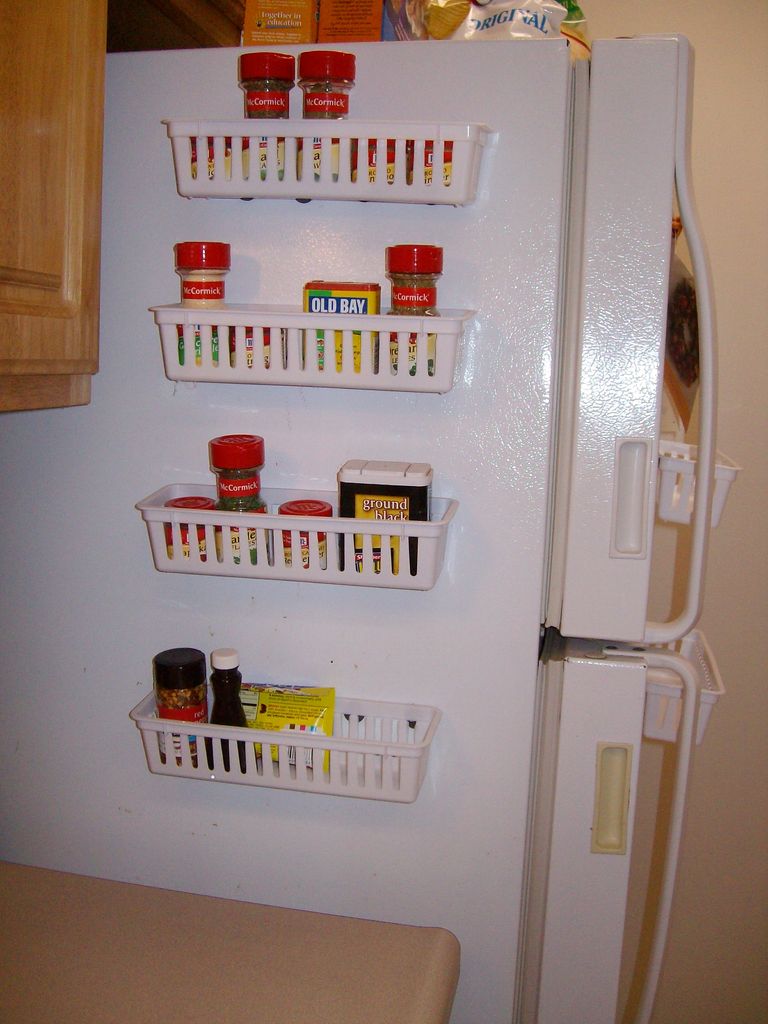 Dollar Store Organization Hacks, Magnetic Spice Rack For Refrigerator