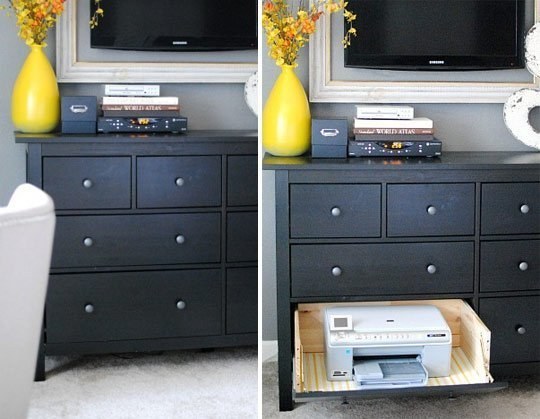 Storage and Organization Ideas, Store Your Printer In A Drawer