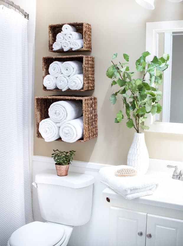 Mount Baskets Above The Toilet