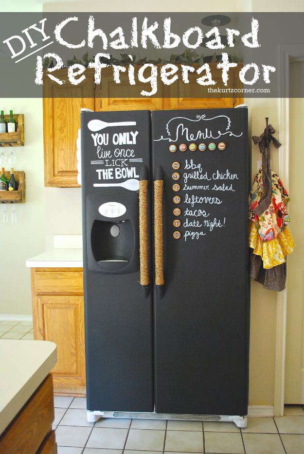 DIY Chalkboard Refrigerator