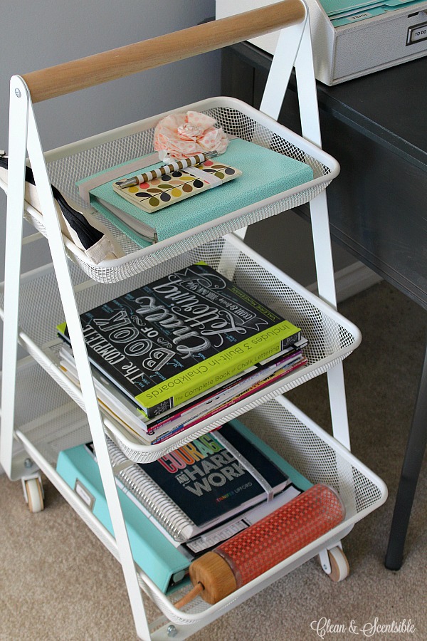 office organization ideas rolling cart