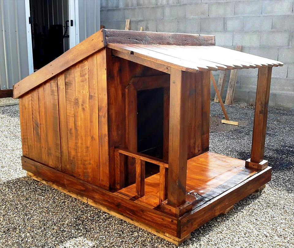 Pallet Dog House Plan With Veranda 