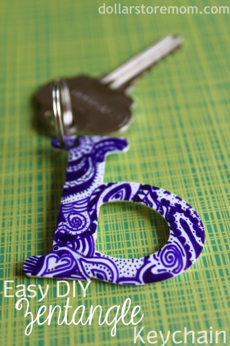 Zentangle Shrinky Dink Keychain