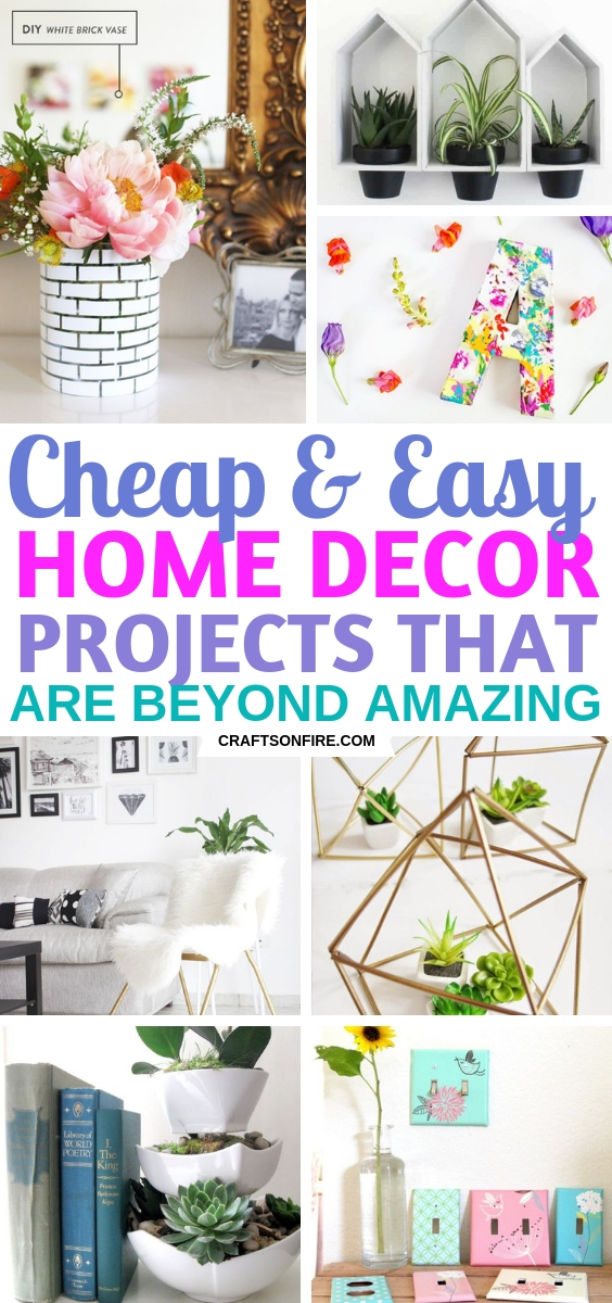 AMAZING cheap DIY home decor projects you'll really love! Great ways to make your home decor look stunning while on a budget! #diyhomedecor #diy #decor