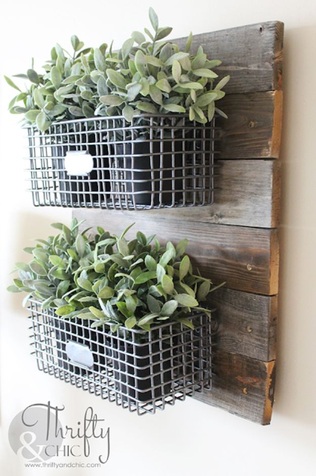 DIY Farmhouse Style Hanging Wire Baskets