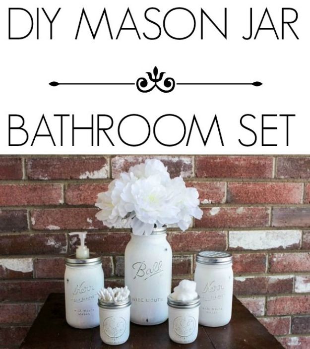 DIY Mason Jar Bathroom Set