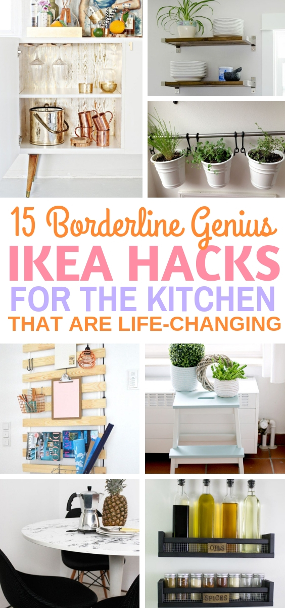 These Ikea Hacks for the kitchen are the BEST! Seriously awesome ways to organize your kitchen for cheap and they work so well. #kitchen #ikeahacks #homehacks