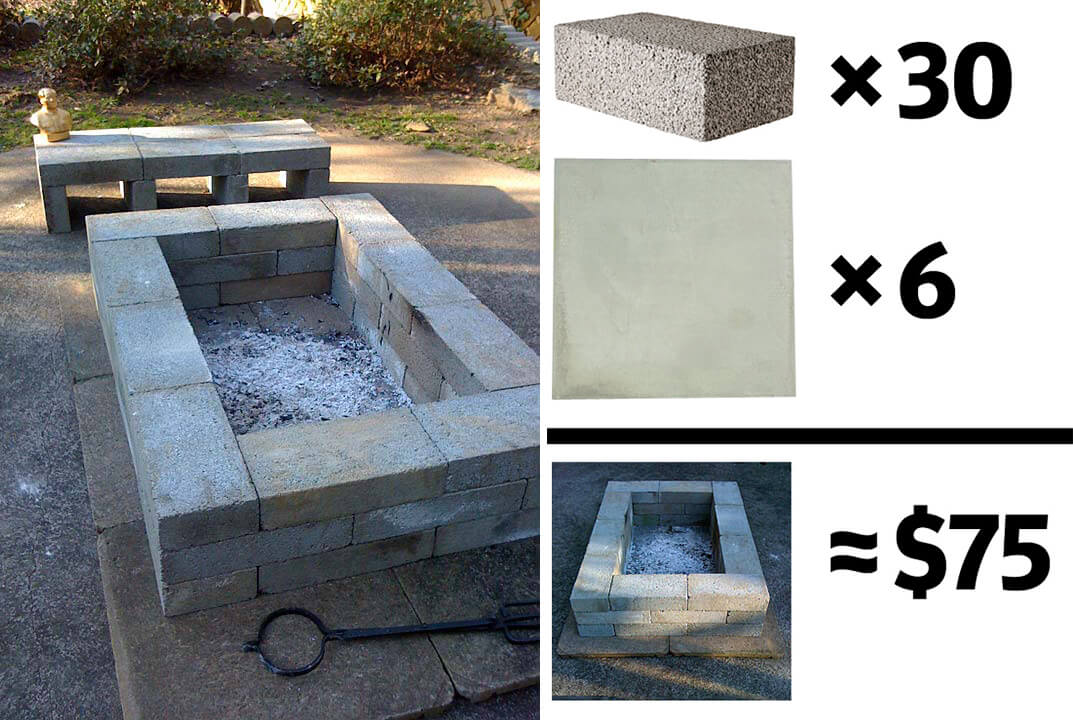 The $75 DIY Firepit and Bench