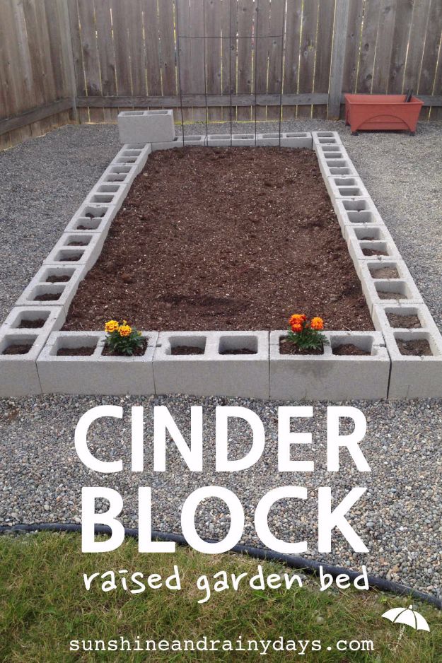 Cinder Block Raised Garden Bed