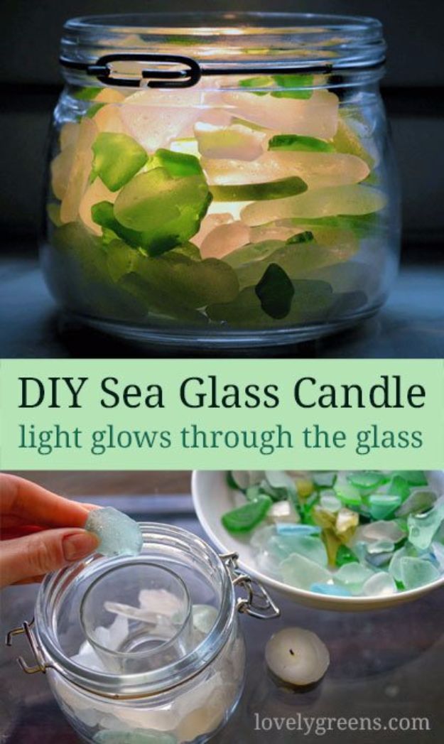 DIY Sea Glass Candle