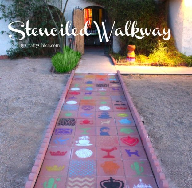 Paved and stenciled Walkway