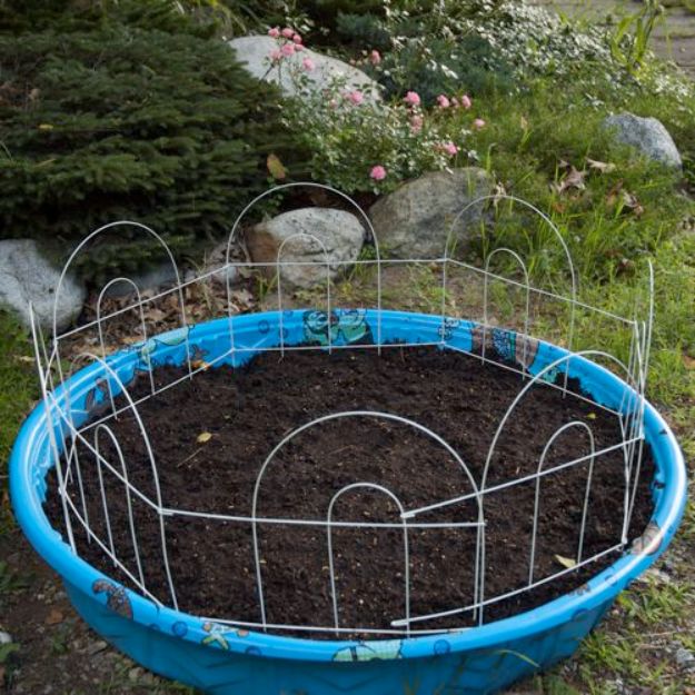 Plastic Kiddie Pool Into A Garden Bed
