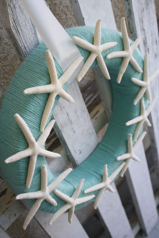 Starfish Yarn Wreath