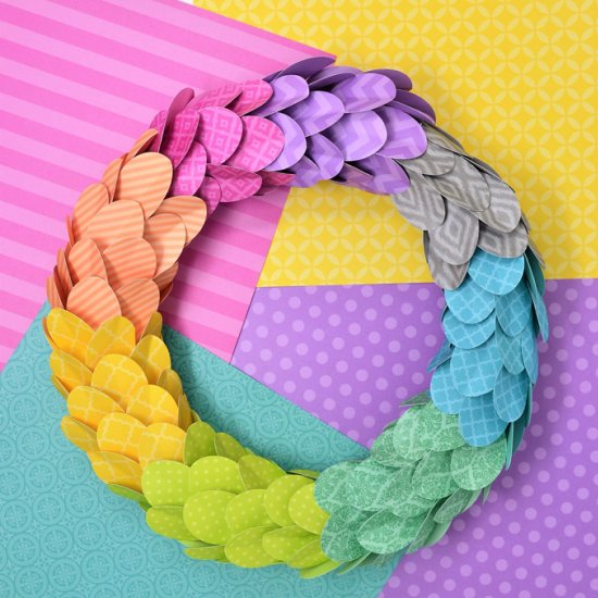 DIY Spring Wreaths - Colorful Paper Wreath