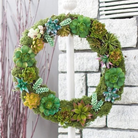 DIY Spring Wreaths - Faux Succulent Wreath