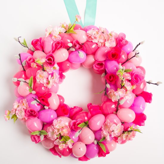  Floral Ombre Easter Egg Wreath