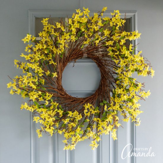 DIY Spring Wreaths - Forsythia Wreath