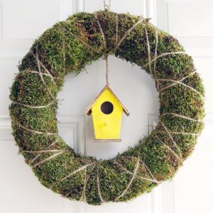 Moss & Twine Birdhouse Wreath