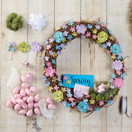 DIY Spring Wreaths - Paper Flowers and A Sweet Seasonal Message