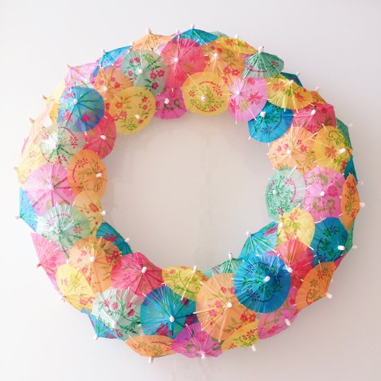 DIY Spring Wreaths - Paper Umbrella Wreath