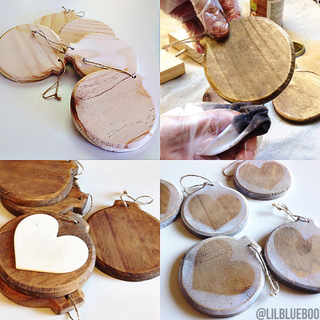 Raw Wood Stained Ornaments