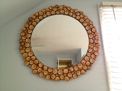 Beautiful Wood Slice Wall Mirror