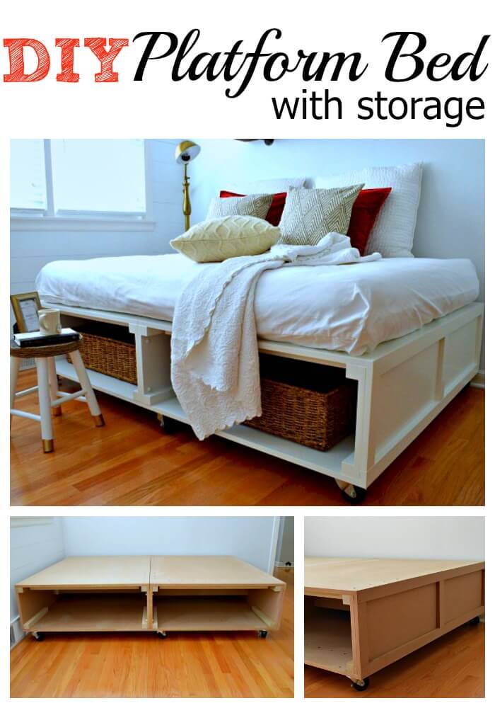 DIY Platform Bed With Storage Facility