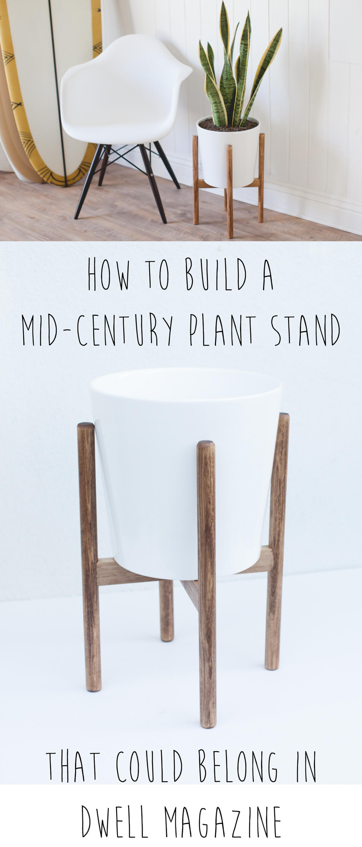 Handmade Mid-Century Plant Stand