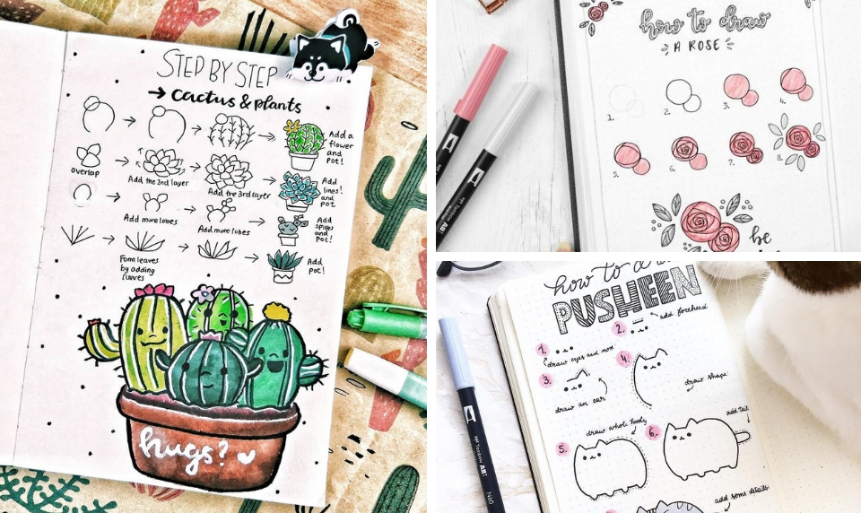 Beste 16 Doodle Tutorials (Step By Step) For Your Bullet Journal XZ-02