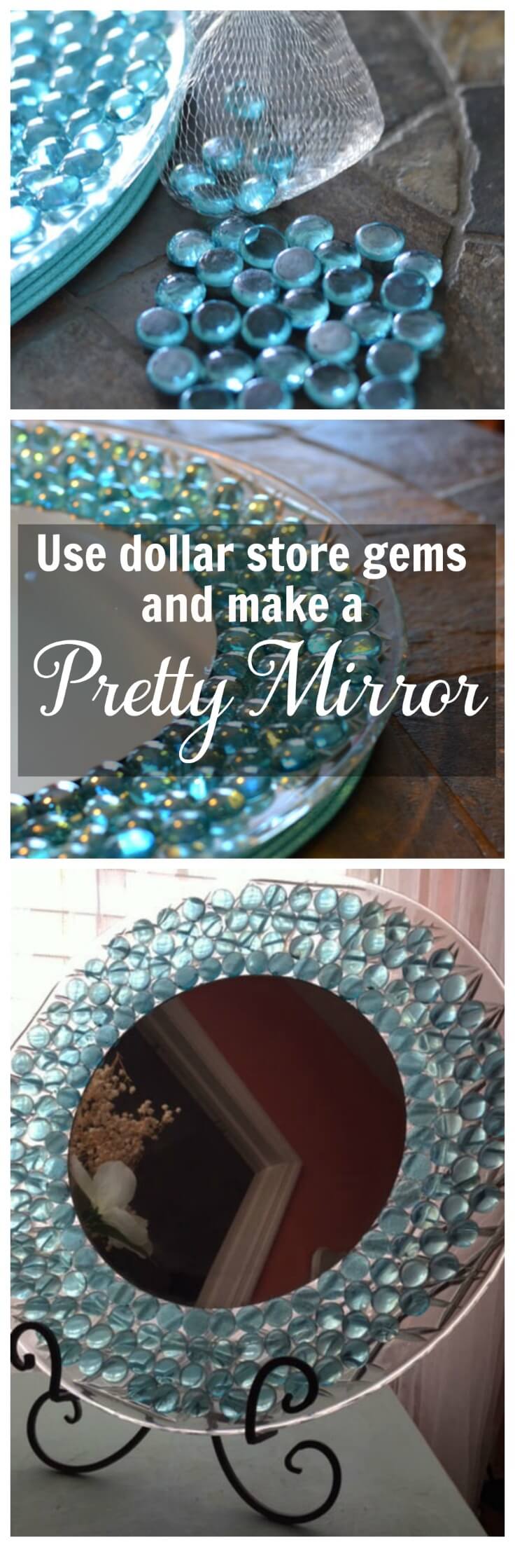DIY Gem Decorated Mirror