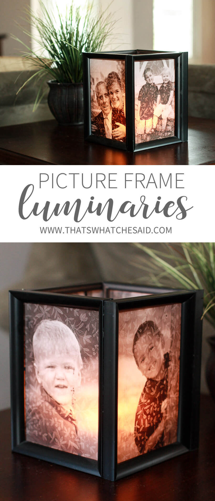 DIY Picture Frame Luminaries
