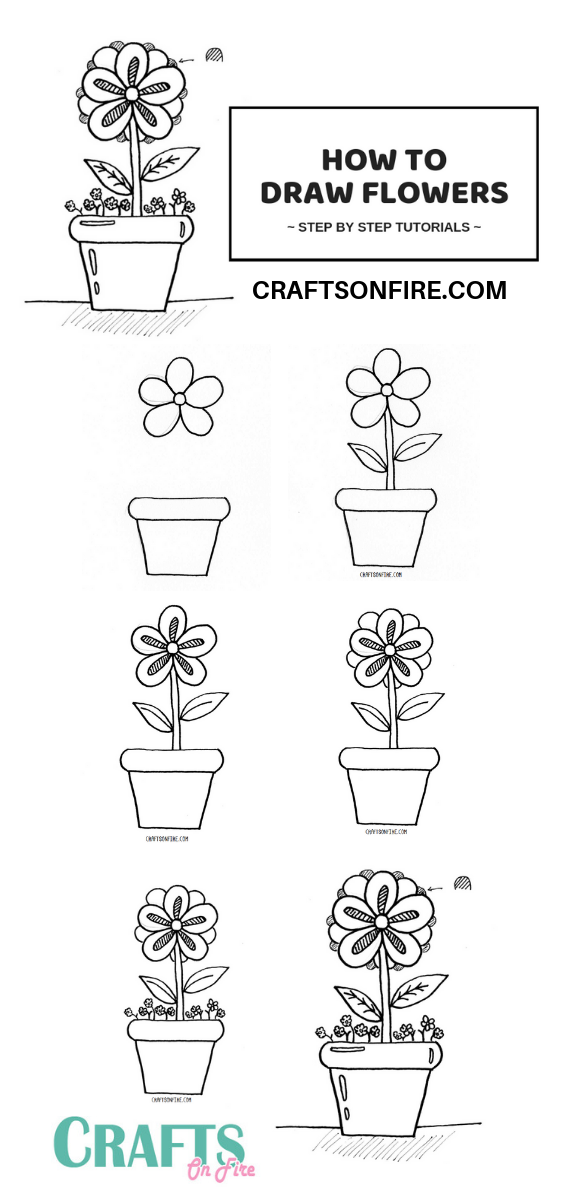 How To Draw Flowers Easy Ways To Draw Simple Flowers Craftsonfire Here presented 55+ lotus flower drawing color images for free to download, print or share. easy ways to draw simple flowers