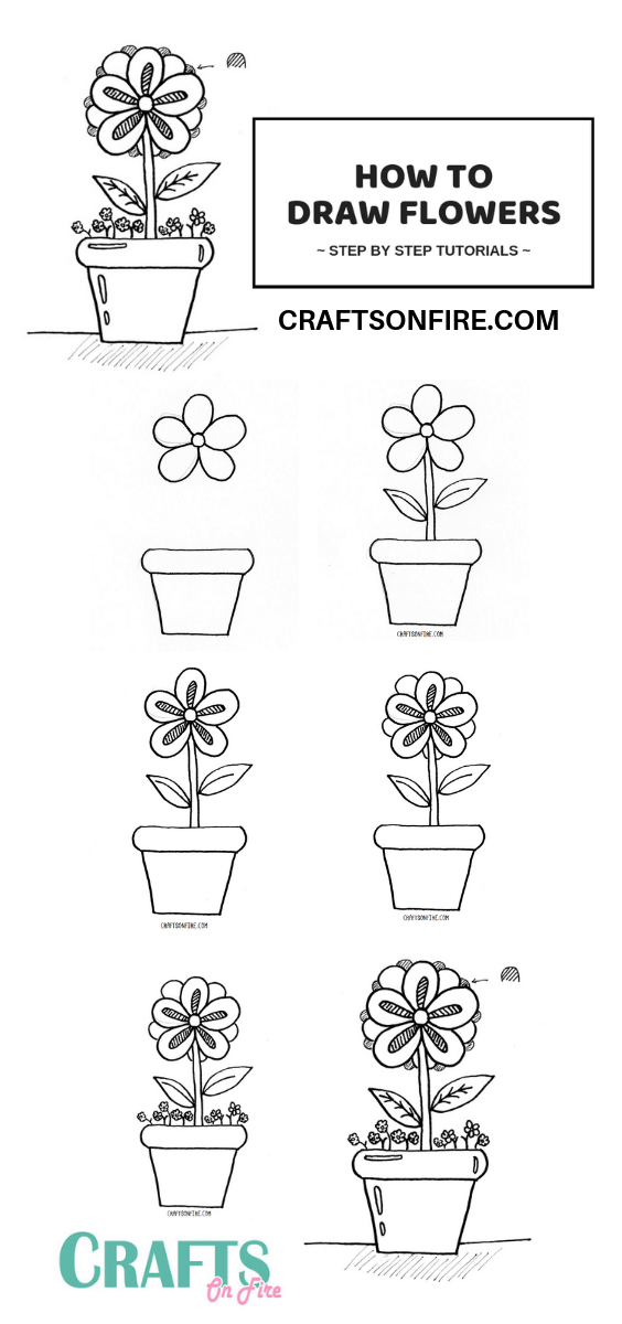 Featured image of post How To Draw Flowers Step By Step - Learning pictorially is always more effective than theoretical method of learning.