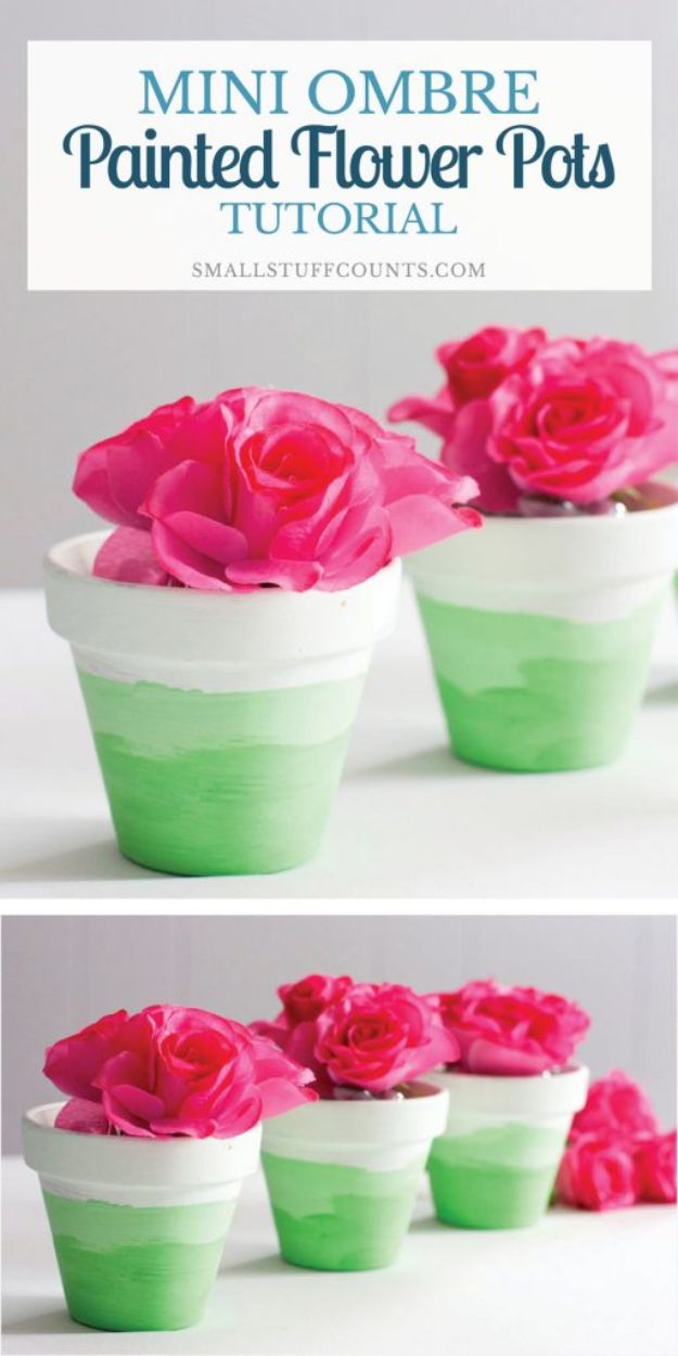 Mini Ombre Painted Flower Pots