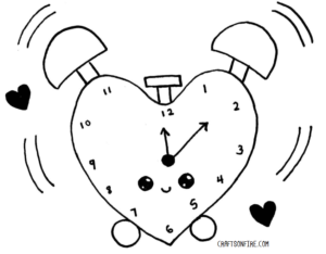 How To Draw A Clock - Step 12: Draw more shaded hearts