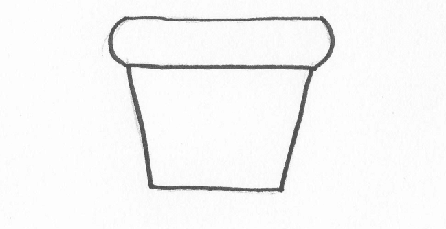 Step 1: Draw the flower pot