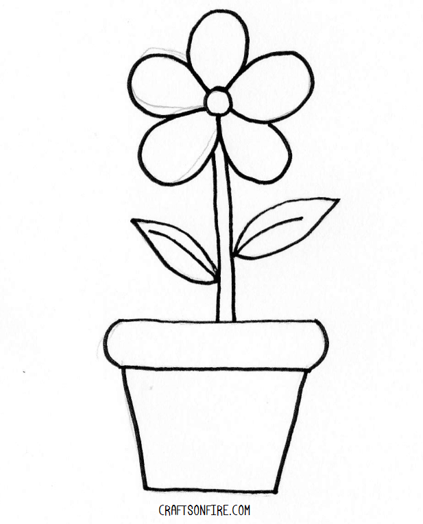 How To Draw A Flower Pot Step By Step