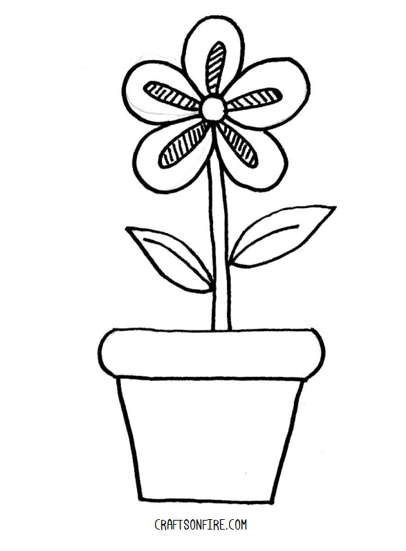 Simple Step By Step Flower Pot Drawing - bmp-think